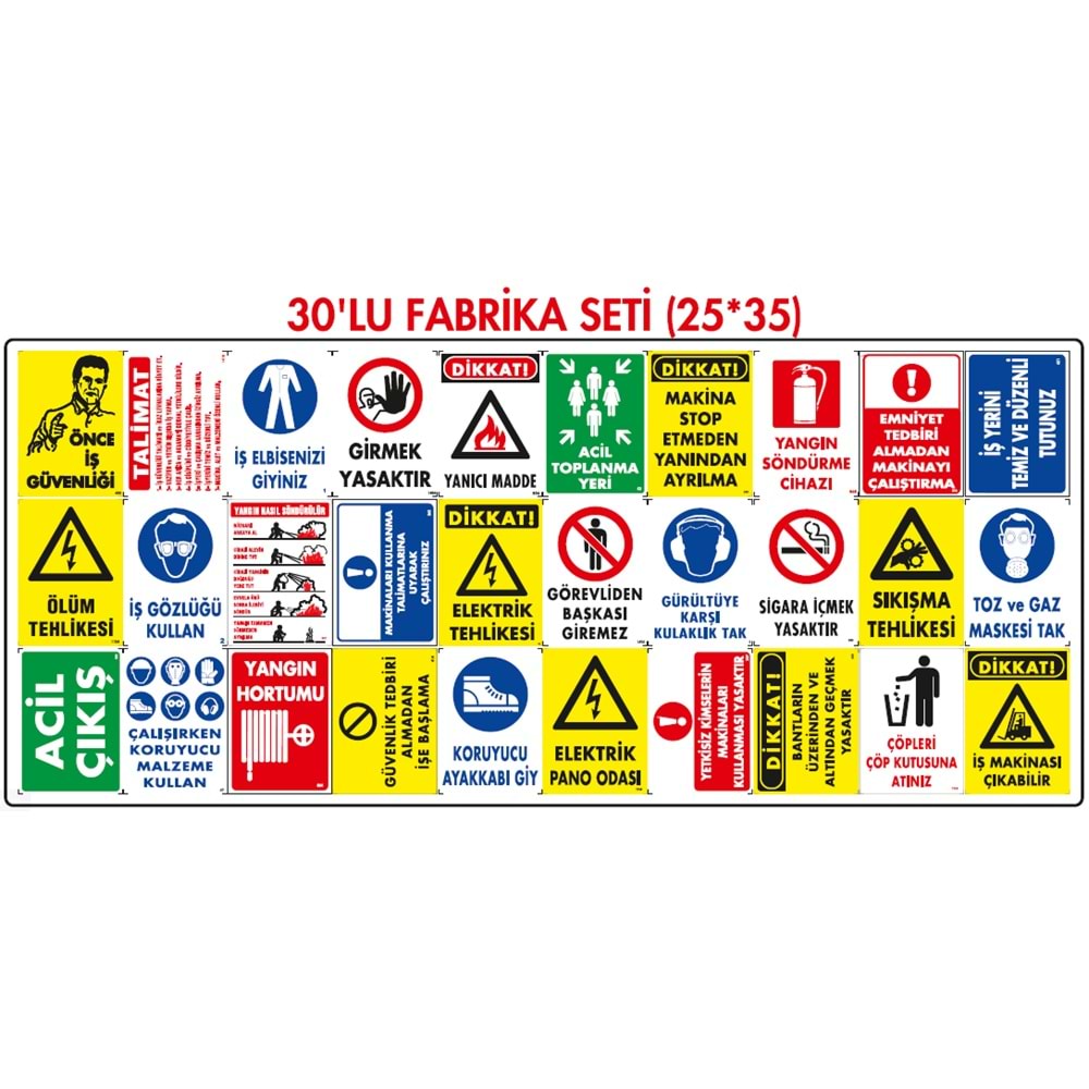 İzka İsg 30lu Fabrika Seti Pvc 25x35 cm Uyarı Levahsı